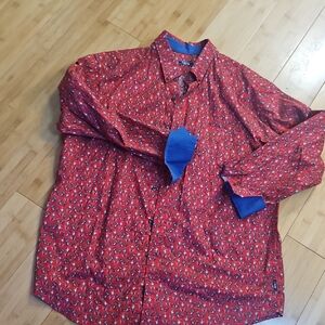 Izod Chrisymas Surfing Santa Button Down Shirt